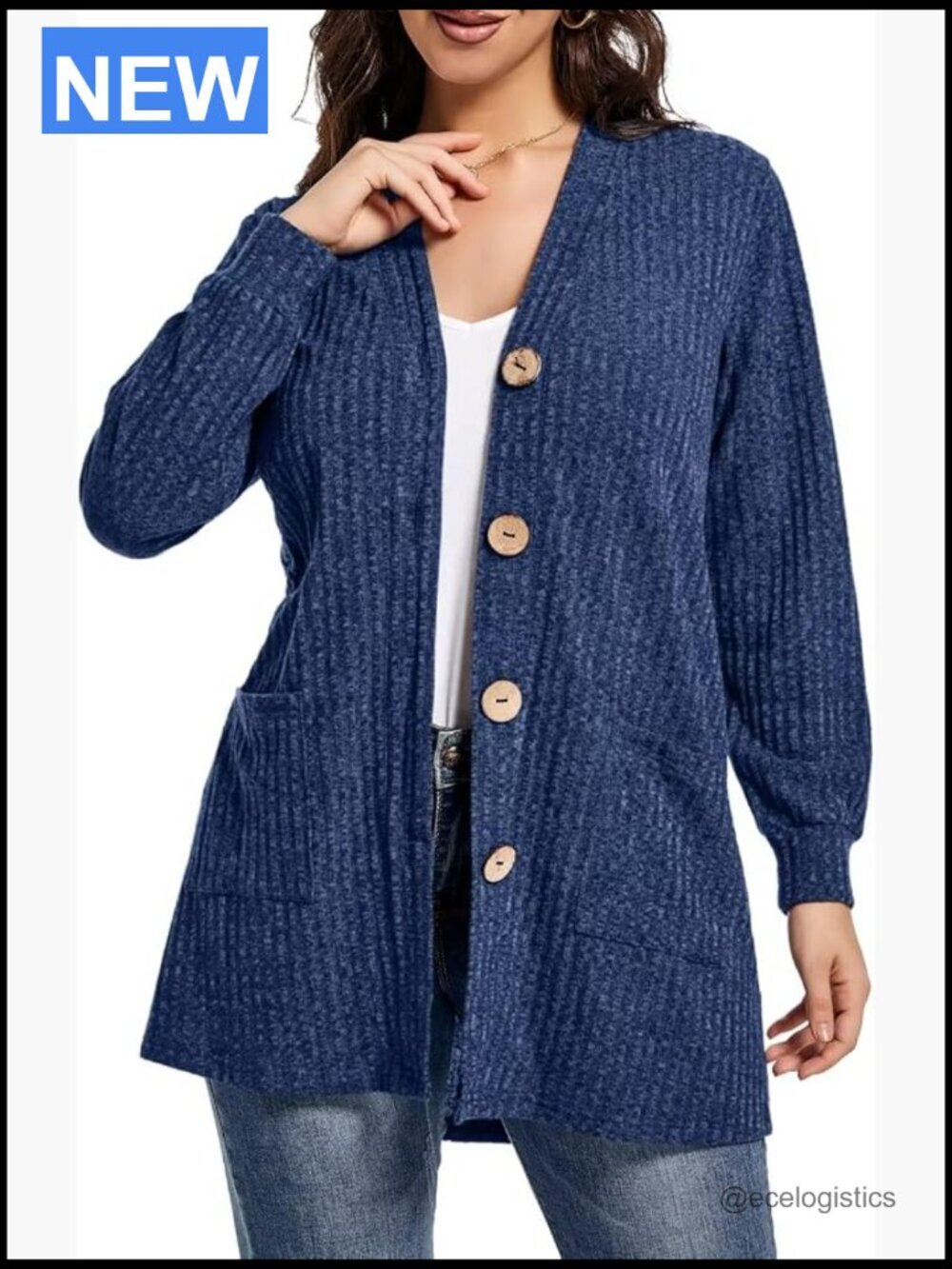 Women's Plus Size Open Front Cardigan Long Sleeve Lightweight Sweater with